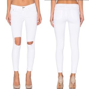 RAG & Bone White Distressed Skinny Capri Jeans Size 24
